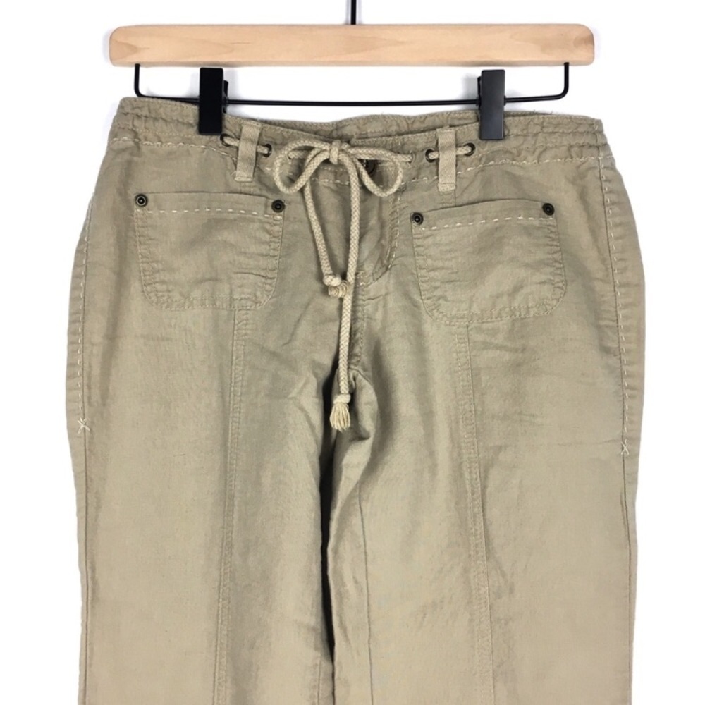 AMERICAN RAG Linen Drawstring Pants Lagenlook Minimalist Lounge Y2K Style Size 1 - Picture 3 of 9